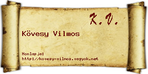 Kövesy Vilmos névjegykártya