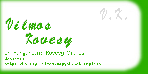 vilmos kovesy business card