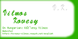 vilmos kovesy business card